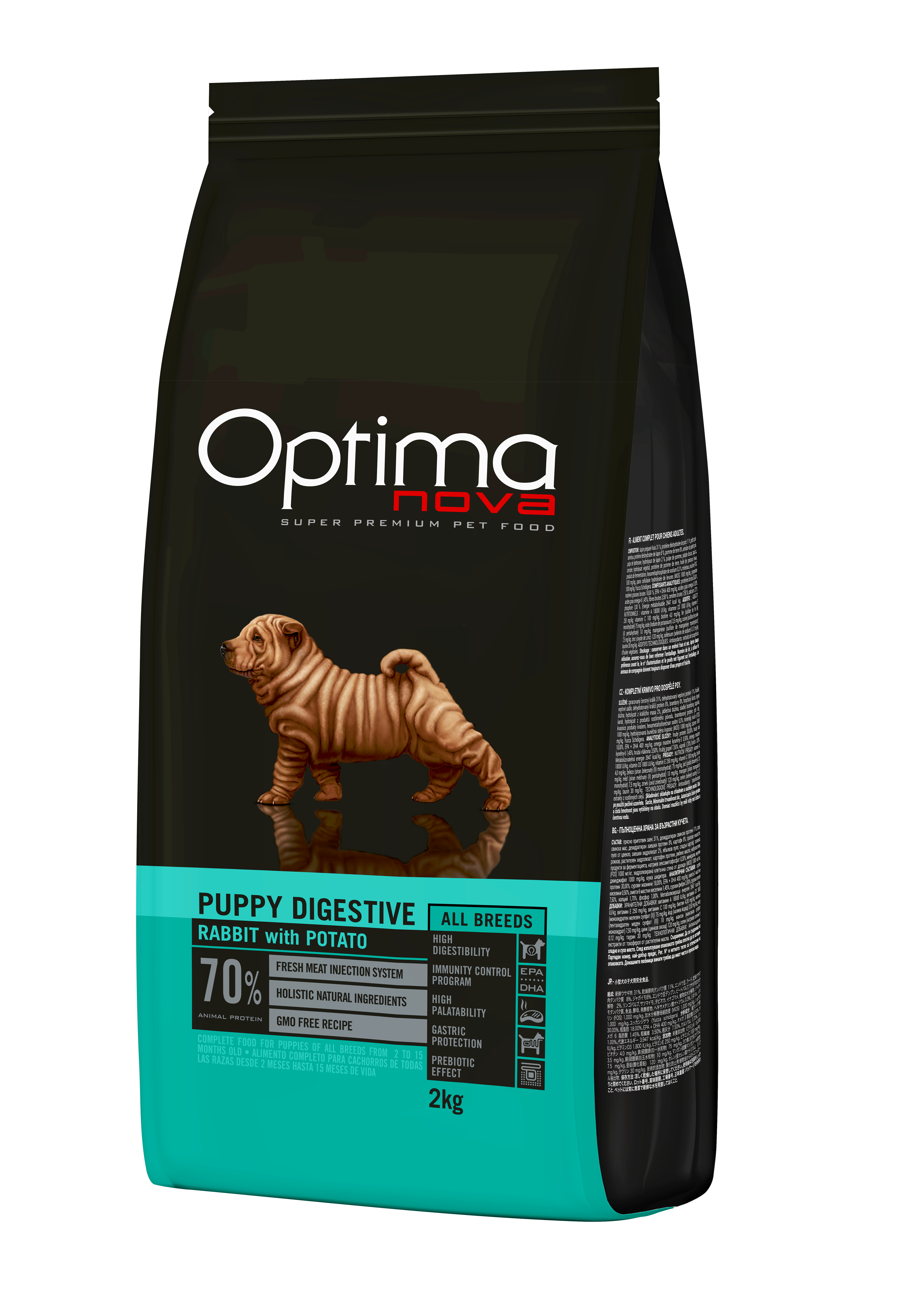 Optimanova dog puppy Digestive kunić/krumpir 2kg GF